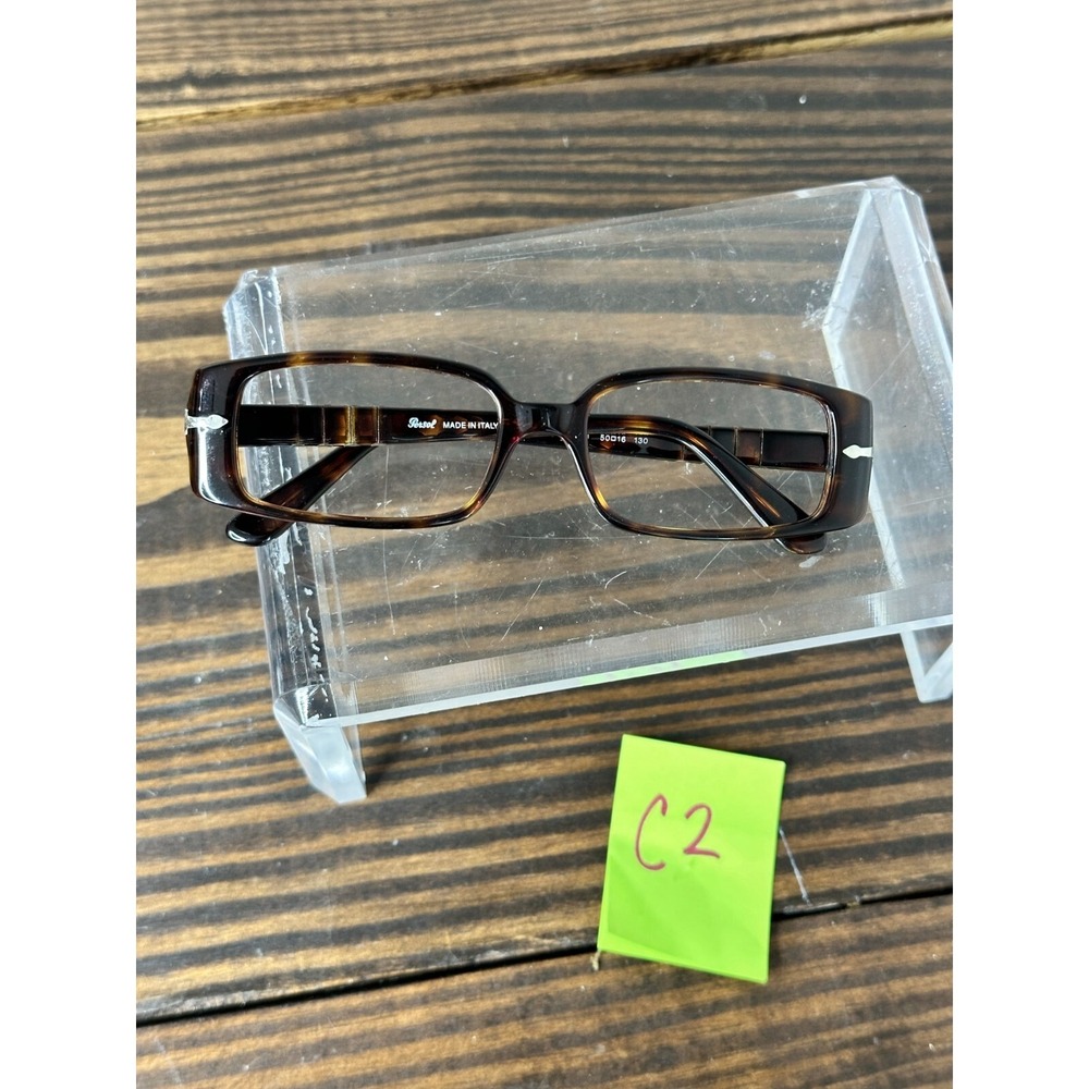 Persol Tortoiseshell Rectangular Eyeglasses frames only - Picture 7 of 7